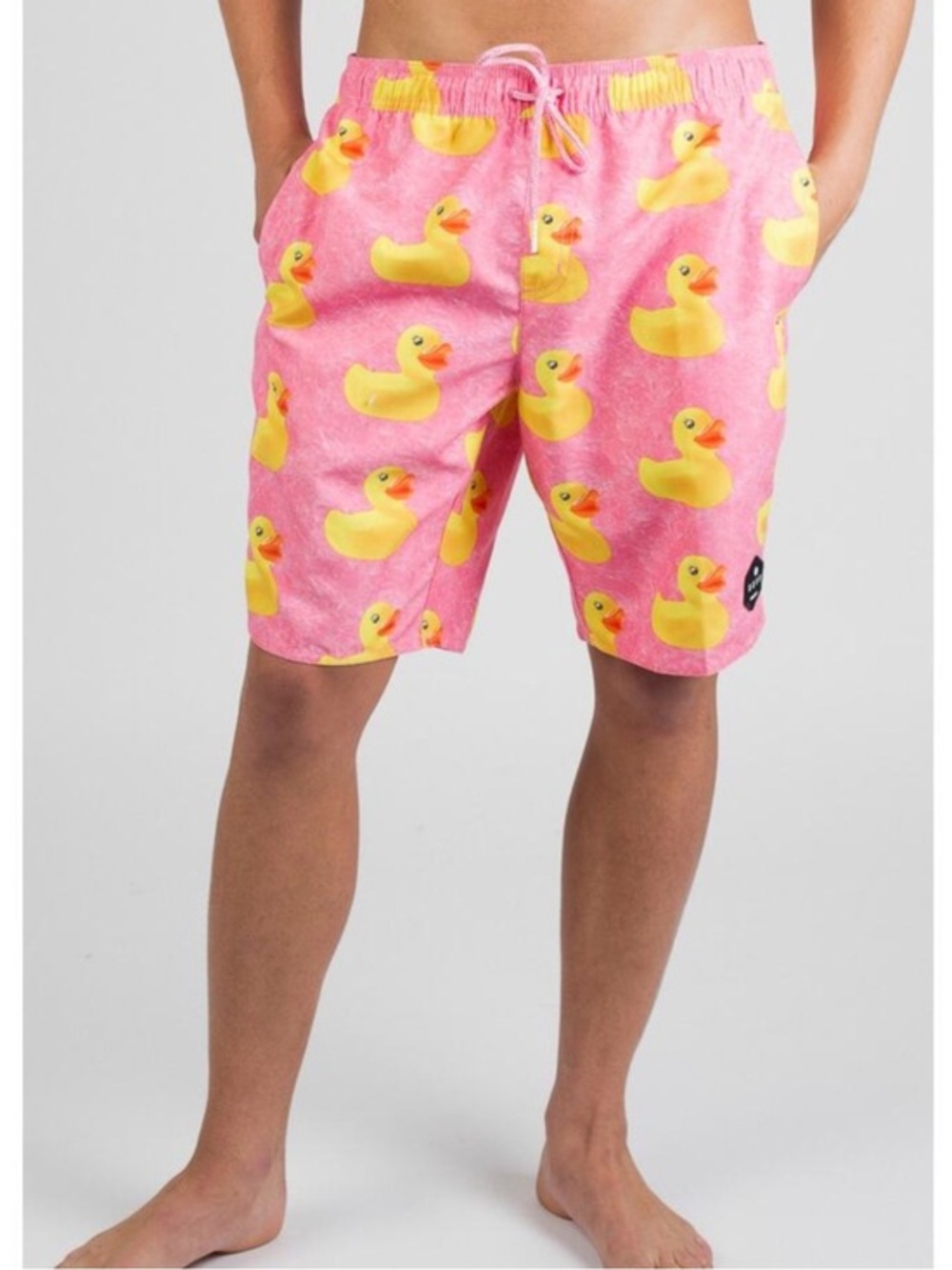 Neff Men’s Pink Ducky Life Graphic Swim Trunks Shorts